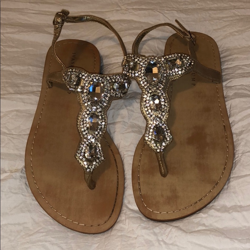 Beautiful rhinestone thong sandals